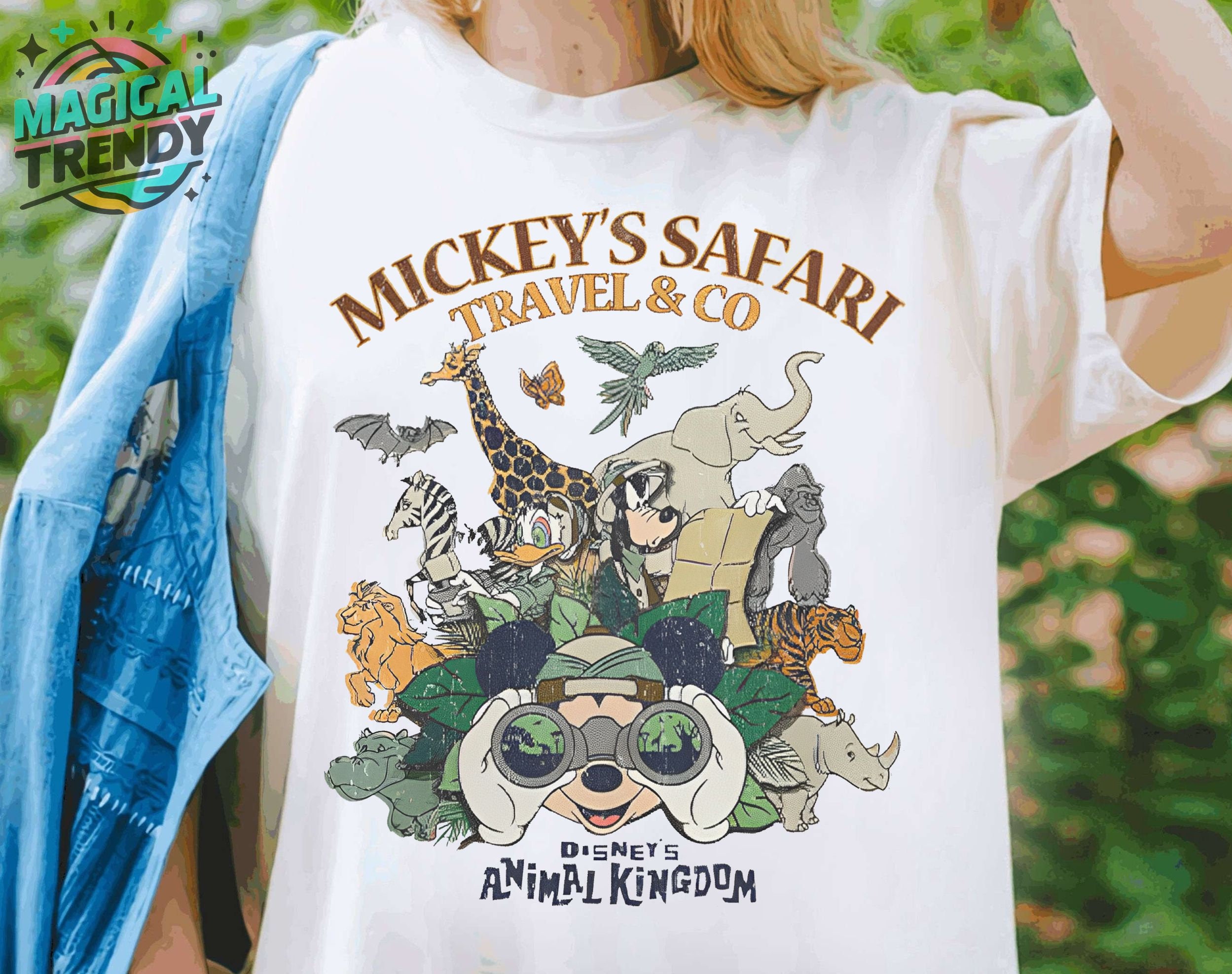 vintage 90s Disney Jerry Leigh RARE Mickey Mouse Safari T