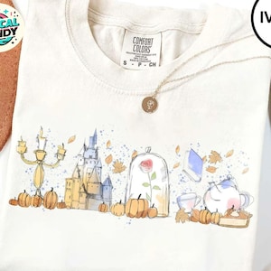 Retro Disney Princess Belle Fall Comfort Colors Shirt, Disneyland Trip Shirt, Belle Disney World Shirts, Beauty and the Beast Characters Tee