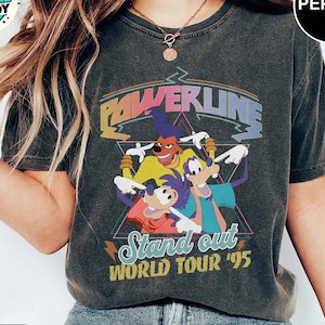 Vintage Disney A Goofy Movie Powerline World Tour 95&#39; Shirt, Disneyland Family Trip 2025, A Goofy Movie Shirts, Disney Powerline Tee