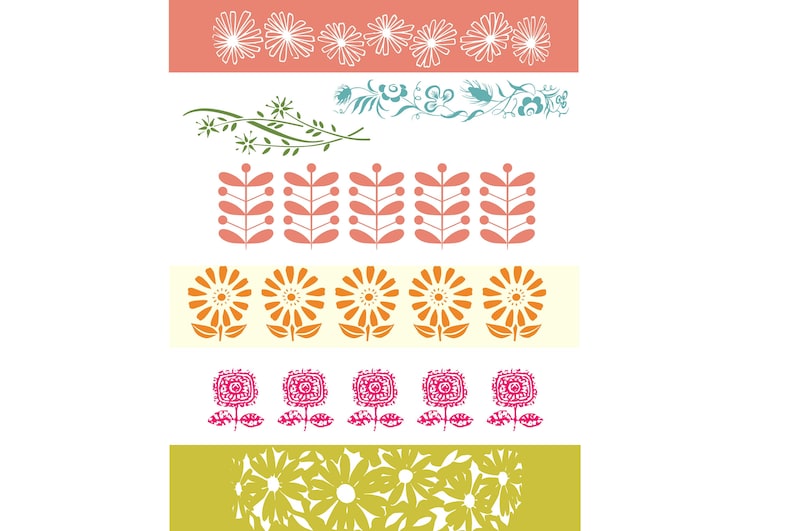 SALE Pyrex decorative 7 FLORAL patterns vector SVG digital | Etsy