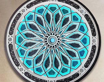 Mandala LED Wall Lamp: Multi-Layered Sacred Geometry Art
