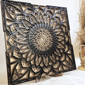 Multi-layer wooden wall art is, ideal gifts for yourself and loved ones. Mandala handcrafted. Sacred Geometry Art.