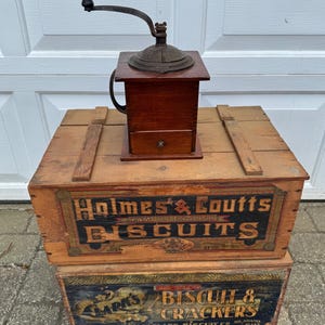 Vintage Wood Cast Iron Coffee Grinder Imperial Arcade Manufacturing Company