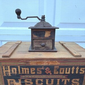 Vintage Wood Cast Iron Coffee Grinder Logan & Storbridge Iron Company