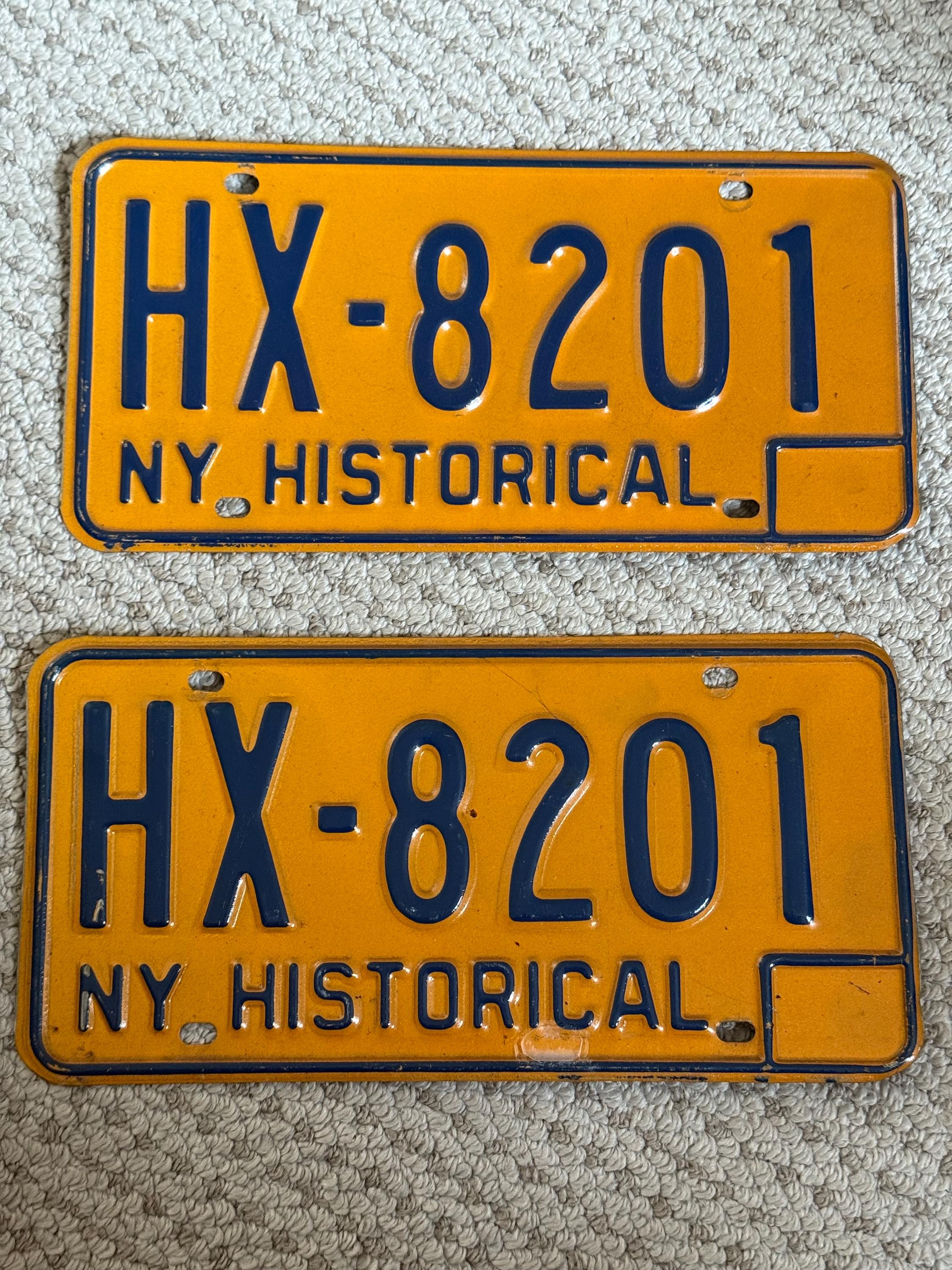 旧国鉄客車 プレート 2 Vintage New York State Historical Matching License Plates Set NY