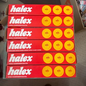 36 VINTAGE Halex 3 Star Table Tennis Ping Pong  balls in original boxes