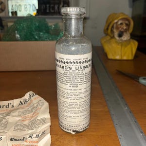 Antique Medicine Bottle, Box, Instructions Minard's Liniment Framingham ...