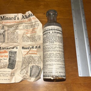 Antique Medicine Bottle, Box, Instructions Minard's Liniment Framingham ...