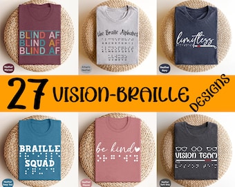 Braille Vision Custom Shirt, Visual Braille Shirt, Braille Teacher Shirt, VI Shirt, Blind School Gift, Blindness Shirt, VI Awareness T-shirt