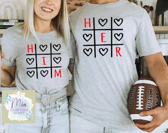 Love Him And Love Her Xoxo Couple Shirt, Matching Couple Valentines Shirts, Lover Gift, Valentine Tee , Anniversary Sweatshirt, Couple Shirt