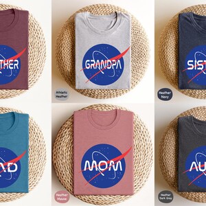 Custom NASA Name T-shirt, Nasa Mom Shirt, Personalized Nasa Shirt, Space Family Shirt, Nasa Family Matching Shirts, Nasa Museum Visit Shirts image 3