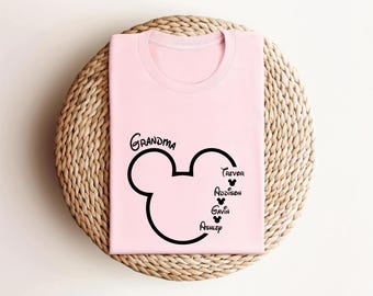 Personalized Grandma with Grandkids Names Hearts Shirt, Customized Grandma Gift, Mothers Day Gift For Grandma, Grandma Life Shirt, Nana Gift