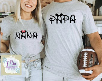 Papa And Nana Shirt, Disney Grandma Shirt, Disney Grandpa Shirt, Mickey Minnie Shirt, Magical Grandma Grandpa Shirt, Disney Family Vacation