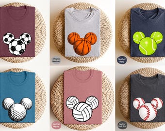 Mickey Head Ball Shirts, Custom Volleyball Shirt, Soccer Shirt, Tennis Tshirt, Basketball Shirt, Baseball T-Shirt, Game Day Shirt, Mom Golf