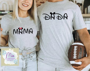 Disney Mama Dada Shirt, Disney Family Shirt, Matching Disney Shirts, Disney Dada Shirt, Disney Family Vacation Tee, Minnie Mama Mickey Dada