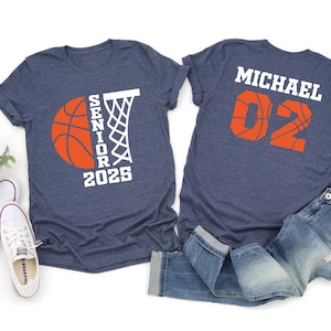 Senior Basketball 2025 T-Shirt, Custom Name Number Shirt, Personalized Basketball Player Name Number Tee, Senior Night Shirt, Senior Shirt