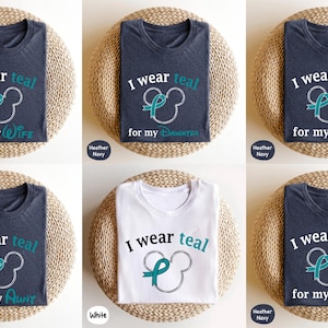 Custom Ovarian Cancer Shirt, Ovarian Cancer Awareness, Cancer Survivor Gift, Ovarian Cancer Gift, Cancer Support Tee, I Wear Teal for My Mom