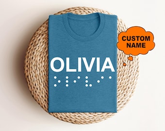 Custom Braille Shirt, Personalized Braille Text Tee, Blind Awareness Gift, Visual Impairment Shirt, Unique Braille Design, VI Teacher Shirt