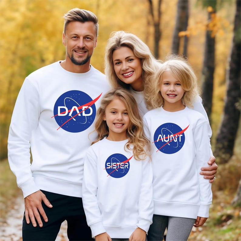 Custom NASA Name T-shirt, Nasa Mom Shirt, Personalized Nasa Shirt, Space Family Shirt, Nasa Family Matching Shirts, Nasa Museum Visit Shirts image 2