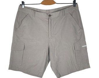 VUARNET Bermuda Cargo Original Vintage Herrenshorts Grau Ausgezeichneter Zustand Praktisch aus Baumwolle mit Logo Größe 38 US 52 Italienisch XL