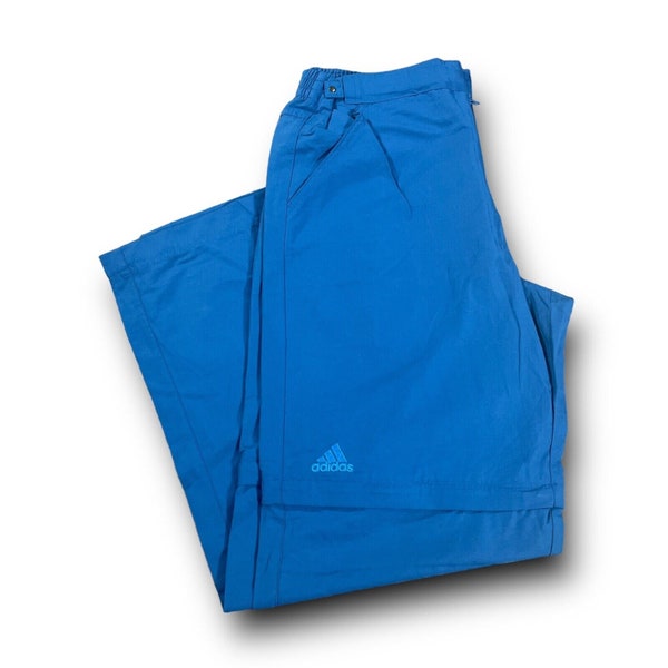 Adidas Tracksuit Vintage Blue Tracksuit Pants Polyester Shorts Summer Winter Interchangeable y2k Streetwear 90's For Men Size M