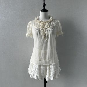 Japanese brand white/cream women&#39;s top blouse