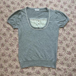 Japanese brand milkmaid grey two in one women&#39;s blouse