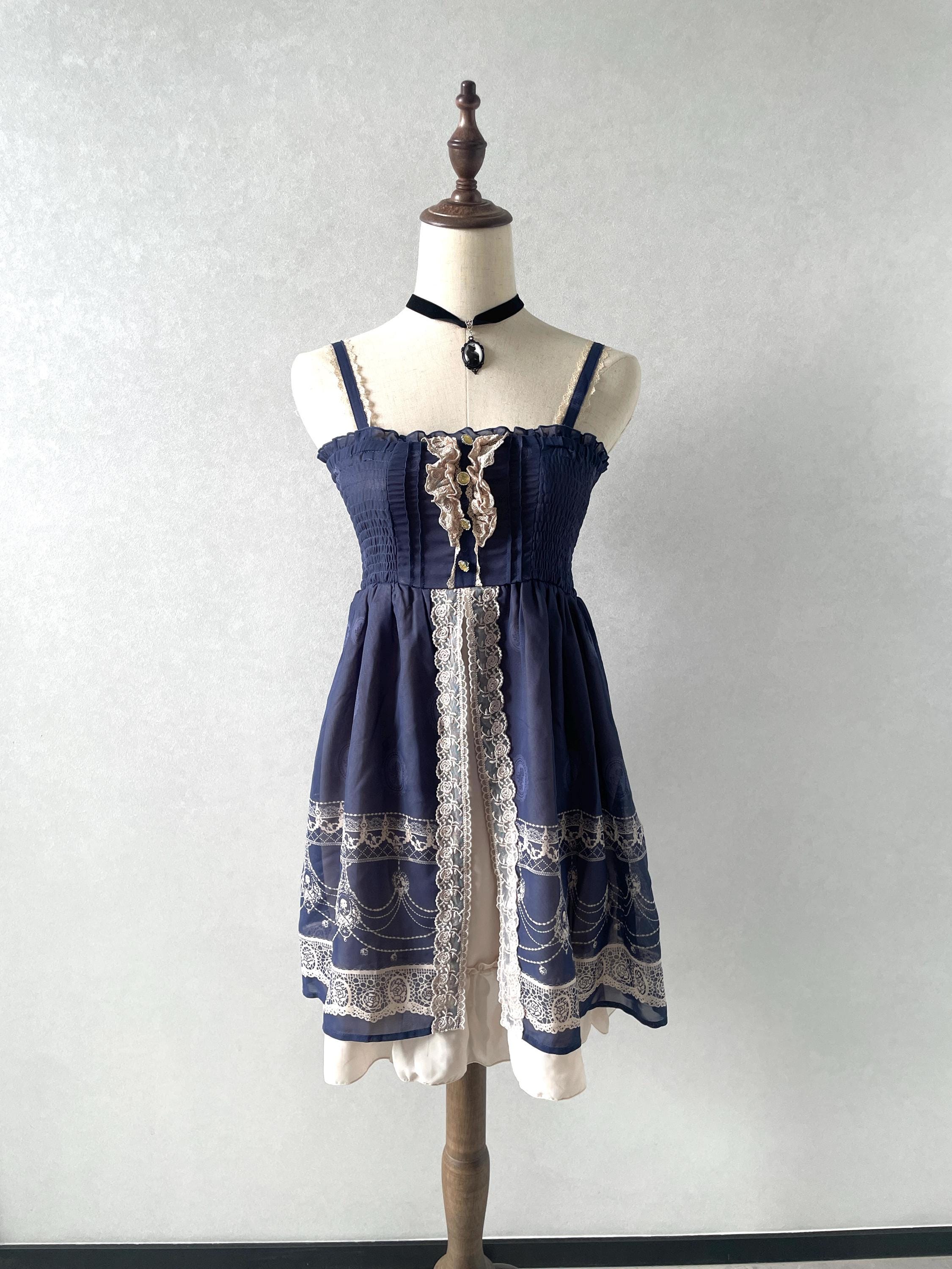 Axes Femme Navy Dress Jfashion Vintage Uk6-8