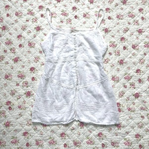 Japanese brand white women&#39;s  tank top vintage  100% cotton