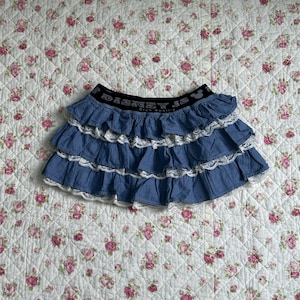 Japanese label blue white bloomer shorts