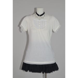 Japanese brand cream/white milkmaid two in one women&#39;s top