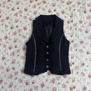 Japanese brand Axes femme black women&#39;s vest vintage preppy