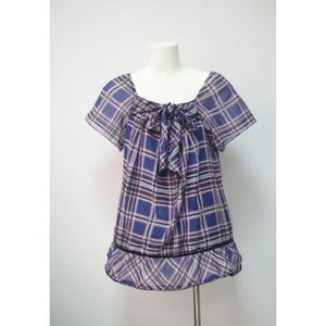 Purple and black women&#39;s blouse top vintage