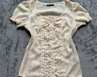 Japanese brand cream women&#39;s blouse