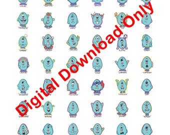 Feelings Chart Poster, Kids Emotions Learning (Digital Download)