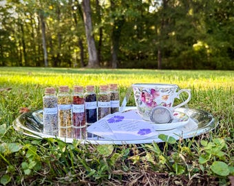 Herbal Tea Meditation Kit, Self Care Gift Set, Calming Herbs
