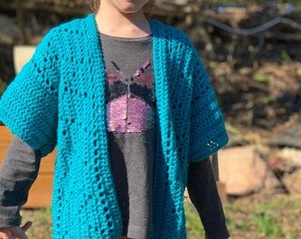 Crochet Kimono Jacket - toddler crochet boho jacket - toddler kimono