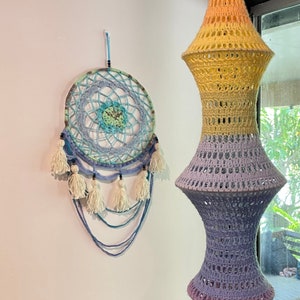 Tender Dream Catcher boho crochet wall hanging, crochet dreamcatcher image 1