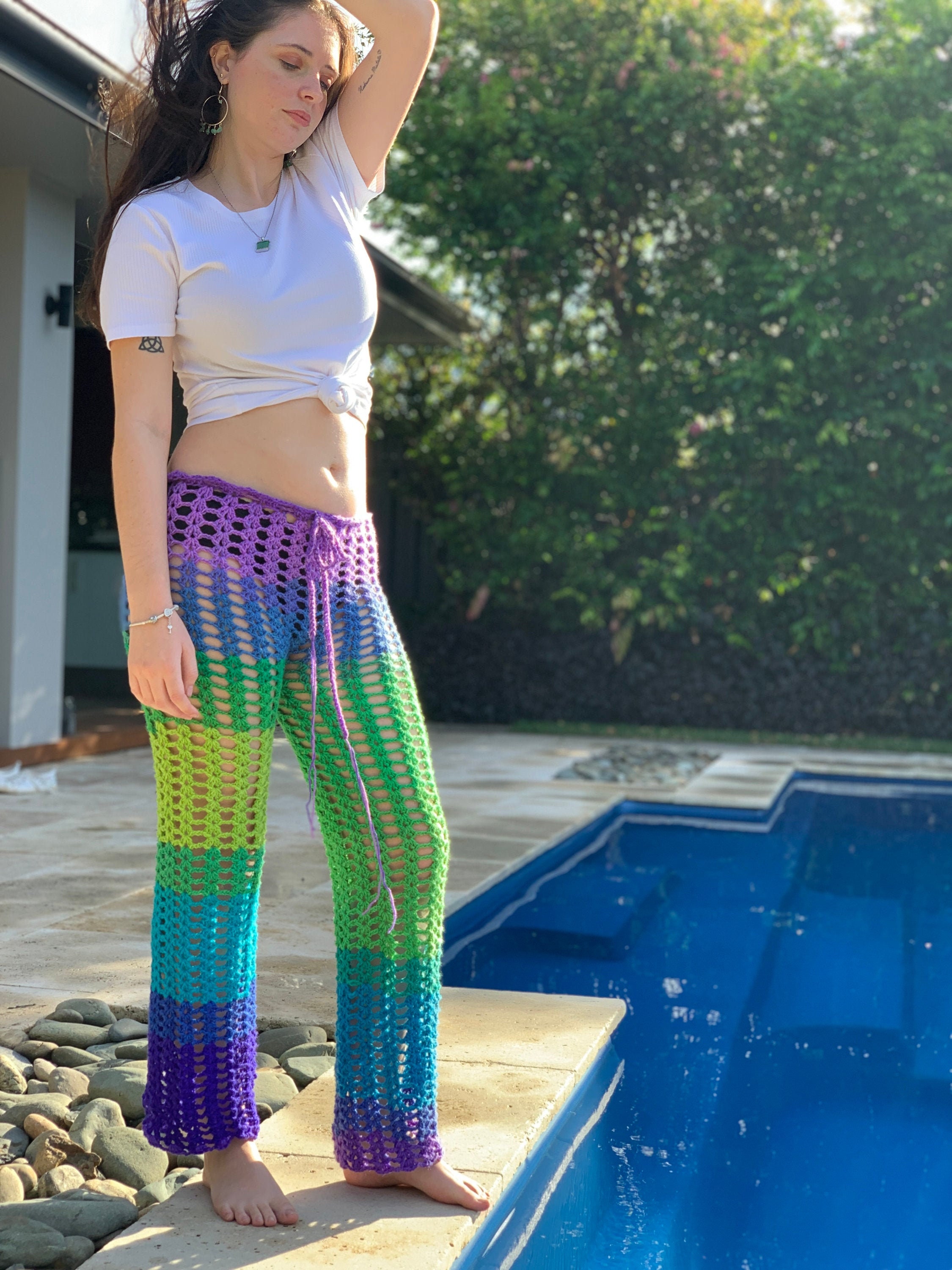 Crochet Lace Pants - Etsy