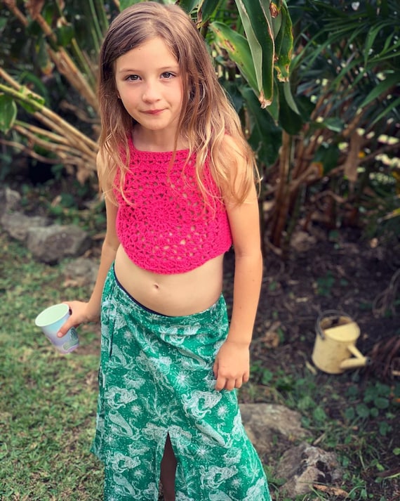 Crochet Mandala Boho Crop Top Festival Fringe Top Child s Mandala Flower Fringe Crop Top Summer Top Hippie Child Top Etsy