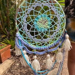 Tender Dream Catcher boho crochet wall hanging, crochet dreamcatcher image 2