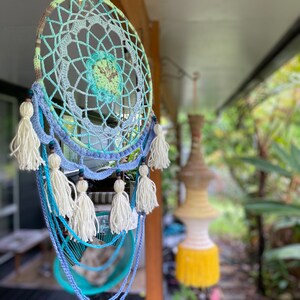 Tender Dream Catcher boho crochet wall hanging, crochet dreamcatcher image 3