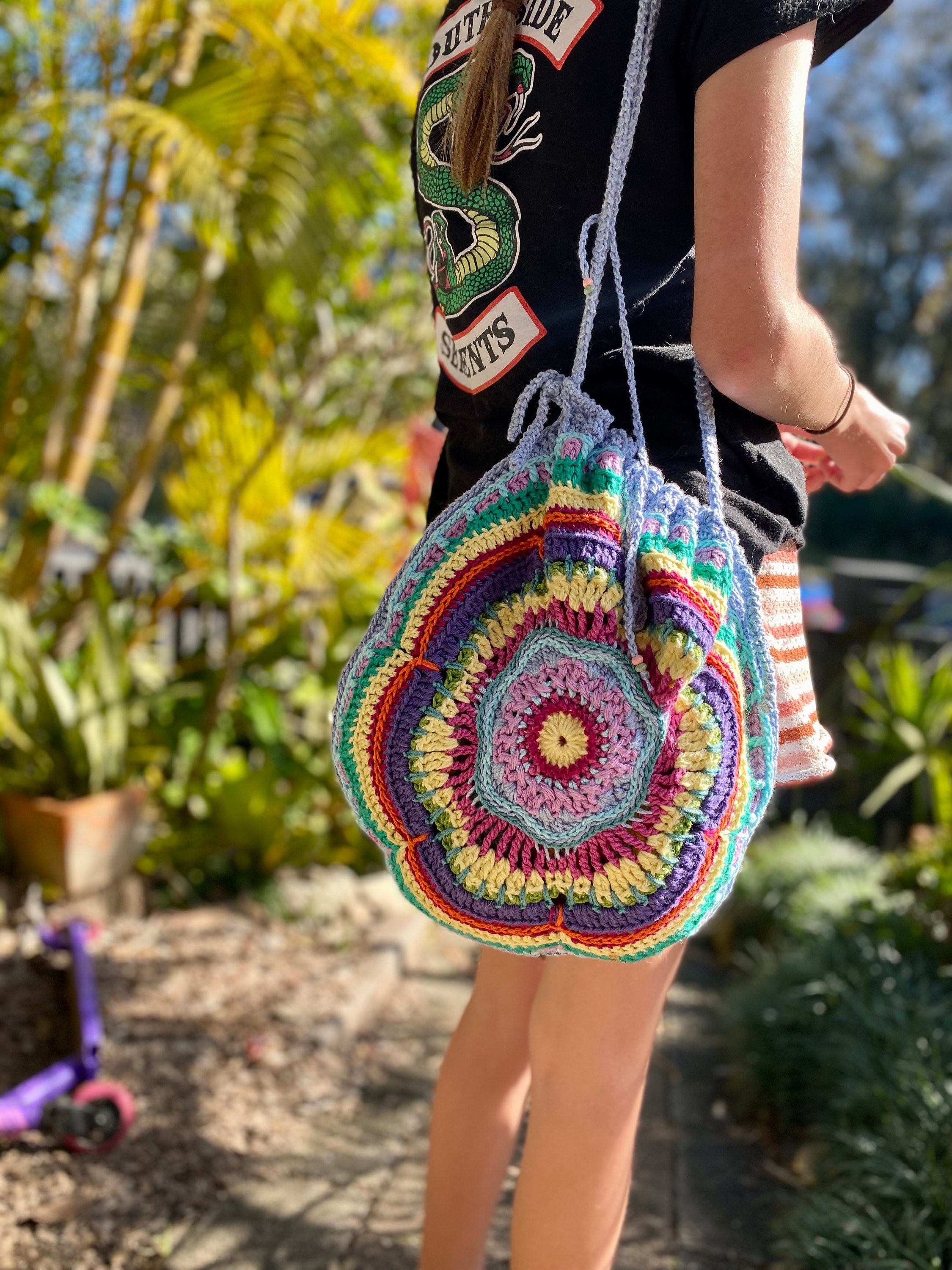 GIGIJY Hippie Style Mandala Handbag Large for Ladies Women Shoulder Tote Zipper Shopper Organiser Bags for Women Top Handle Bags 
