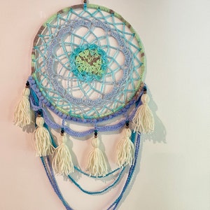 Tender Dream Catcher boho crochet wall hanging, crochet dreamcatcher image 4