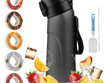 Air Water Bottle With Flavour Pods 750ml BPA Free Black Matte Starter Set with Five Scent Pods