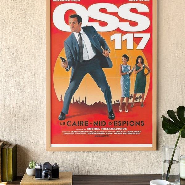 Poster OSS 117 le Caire nid d'espions, Hubert Bonisseur de la Bath, film culte français, film 2006