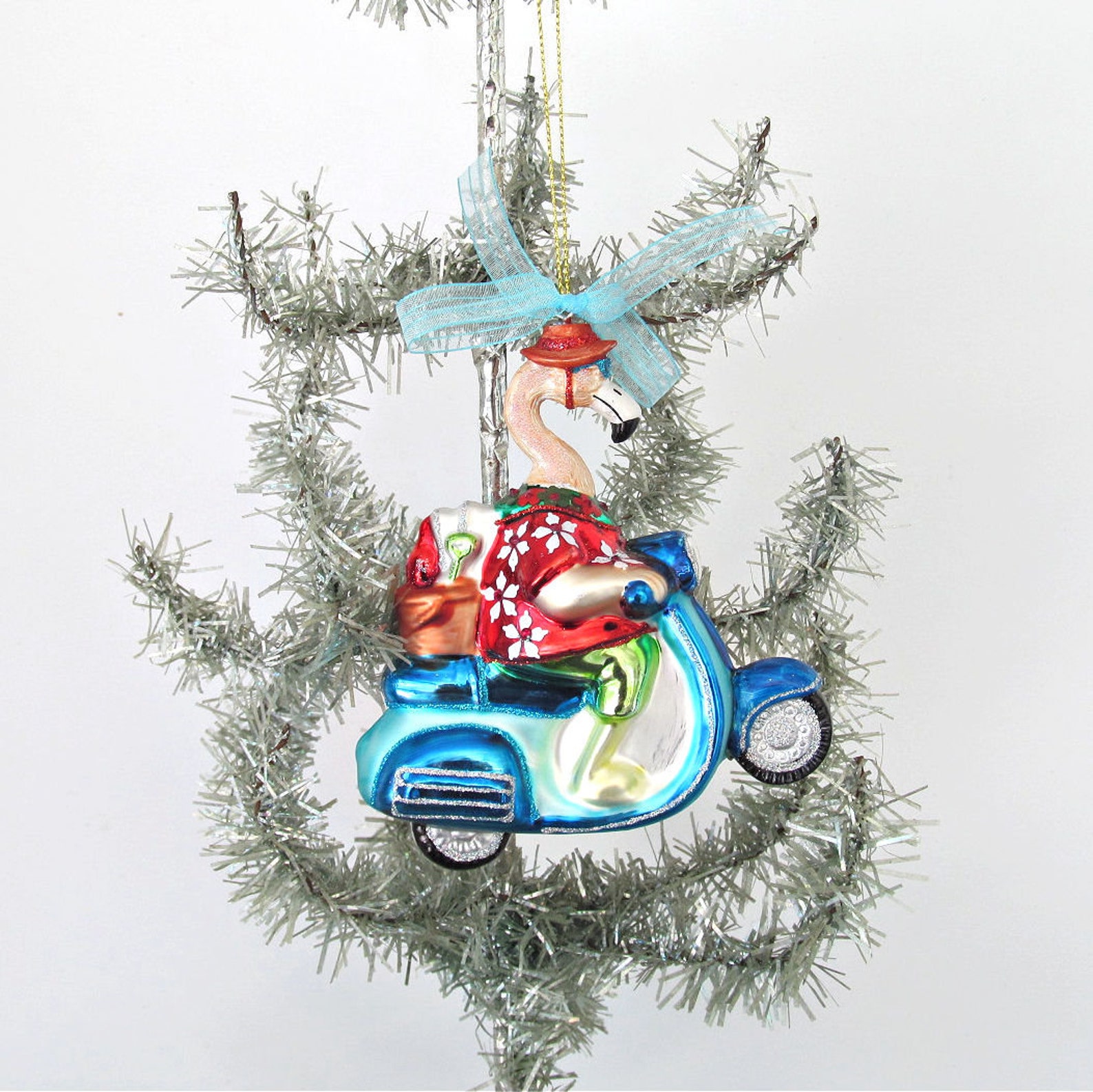 Flamingo Scooter Ornament Scooter Christmas Tree Ornament Etsy