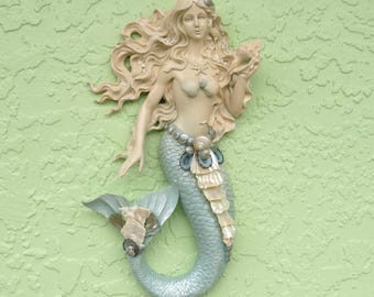 Seashell mermaid wall art sculpture