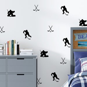 Hockey Wall Decal Hockey Decor Goalie Wall Art Maple Leaf Wall Sticker Sport Theme Room Decoration