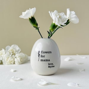 Cadeau personnalisé pour la fête des mères d'un enfant, mini vase en céramique, cadeau de nouvelle maman, petit pot de fleur unique, anniversaire de maman, cadeau de baby shower, garçon, maman
